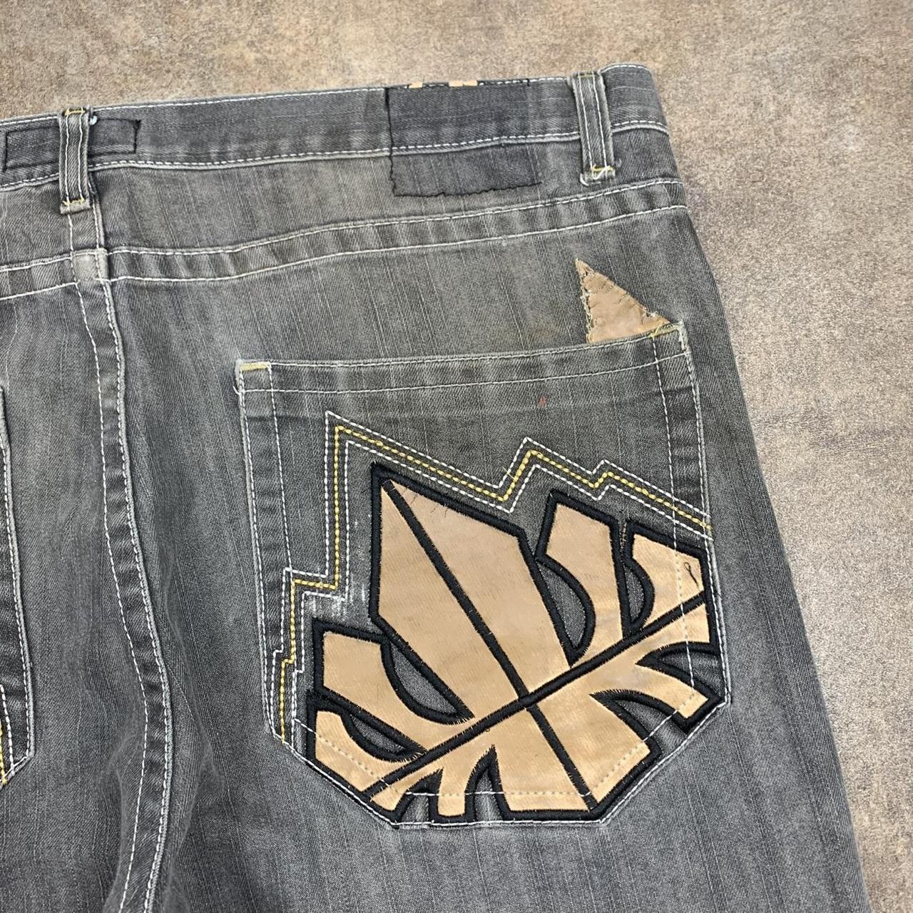 Red Ape 00s baggy graphic grey denim jeans