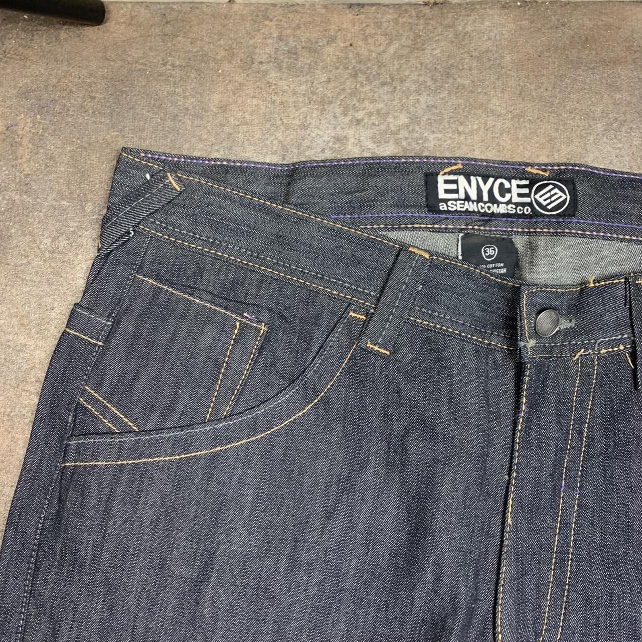 Enyce 00s grey navy baggy graphic denim jeans