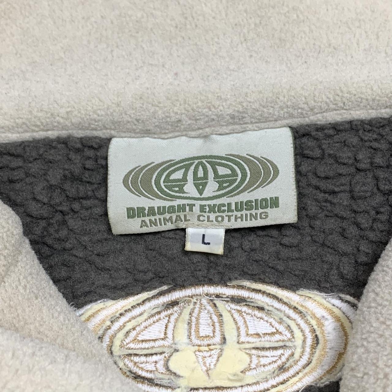 Animal 90s brown-grey boxy logo fleece sweater