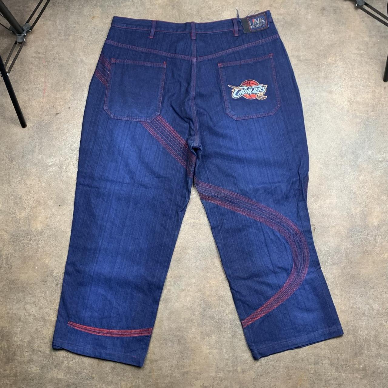 UNK Denim 90s cavaliers navy baggy graphic jeans