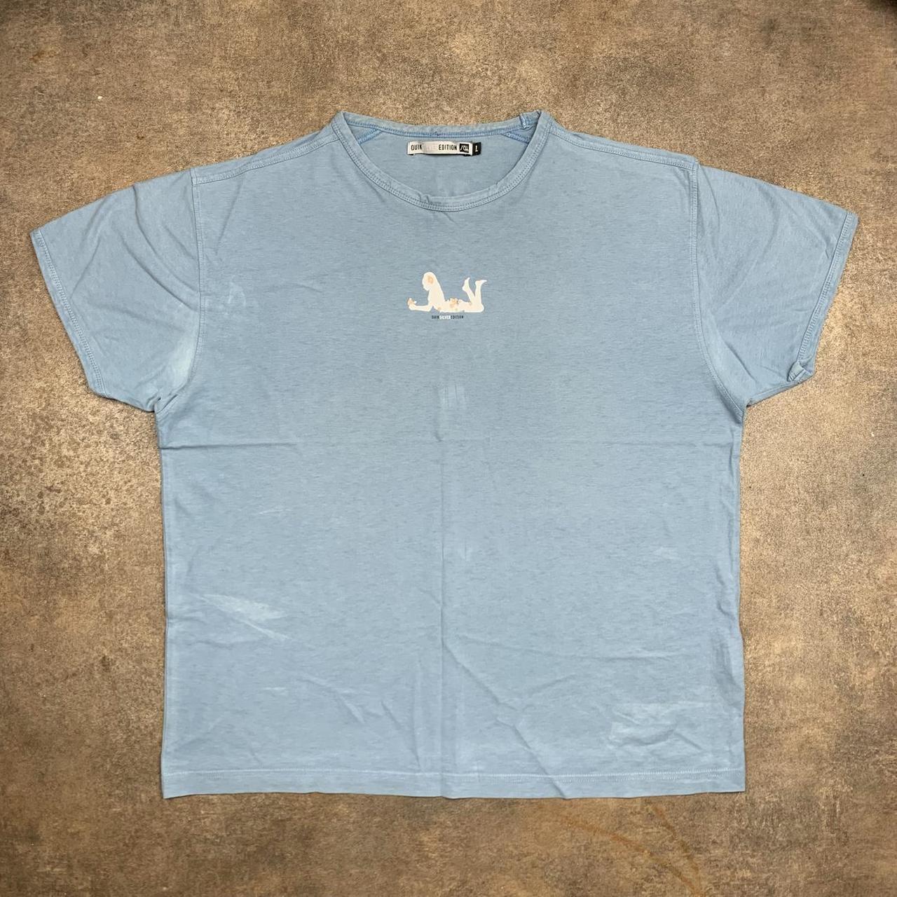 Quiksilver 90s light blue boxy graphic tee
