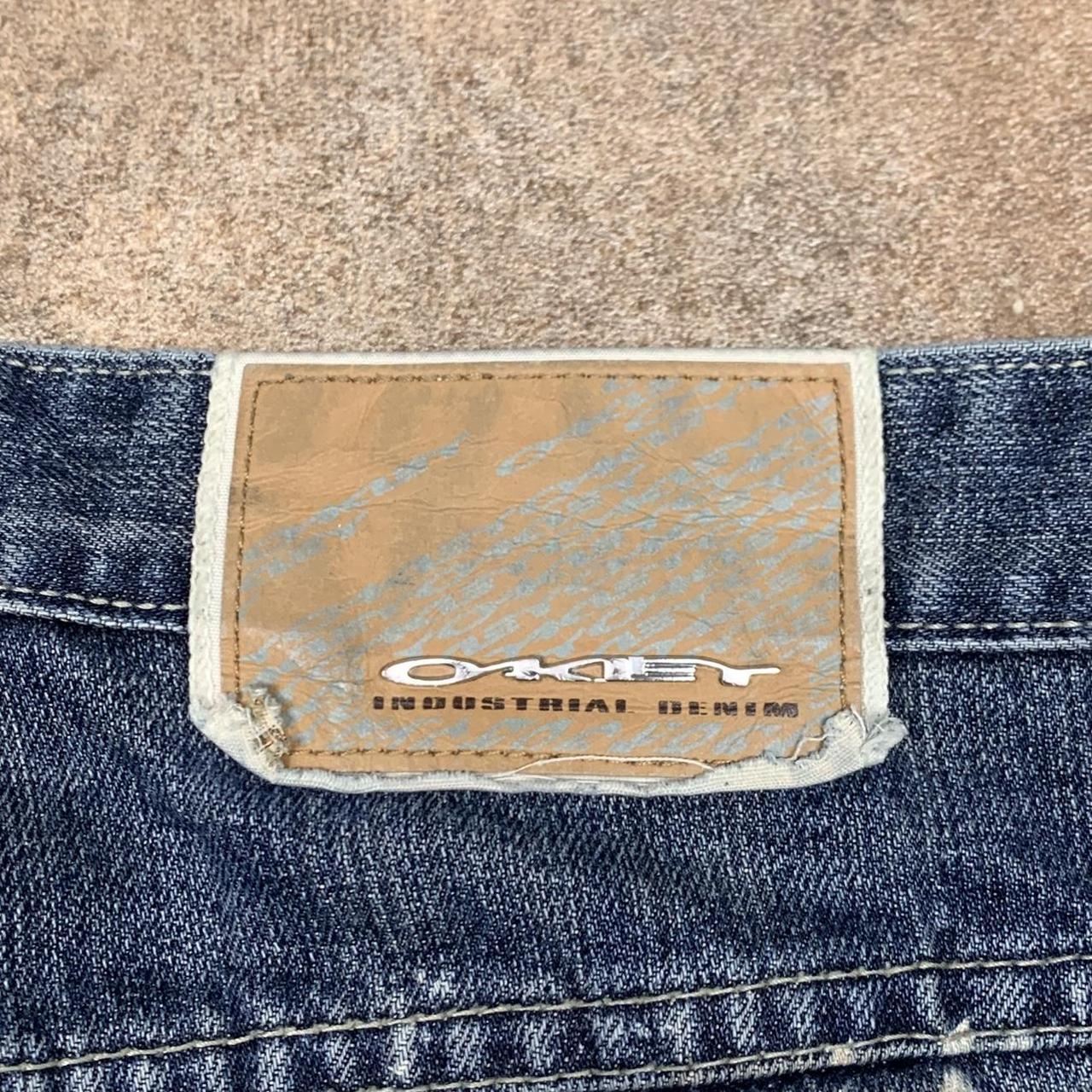 Oakley 00s baggy navy blue graphic denim jeans