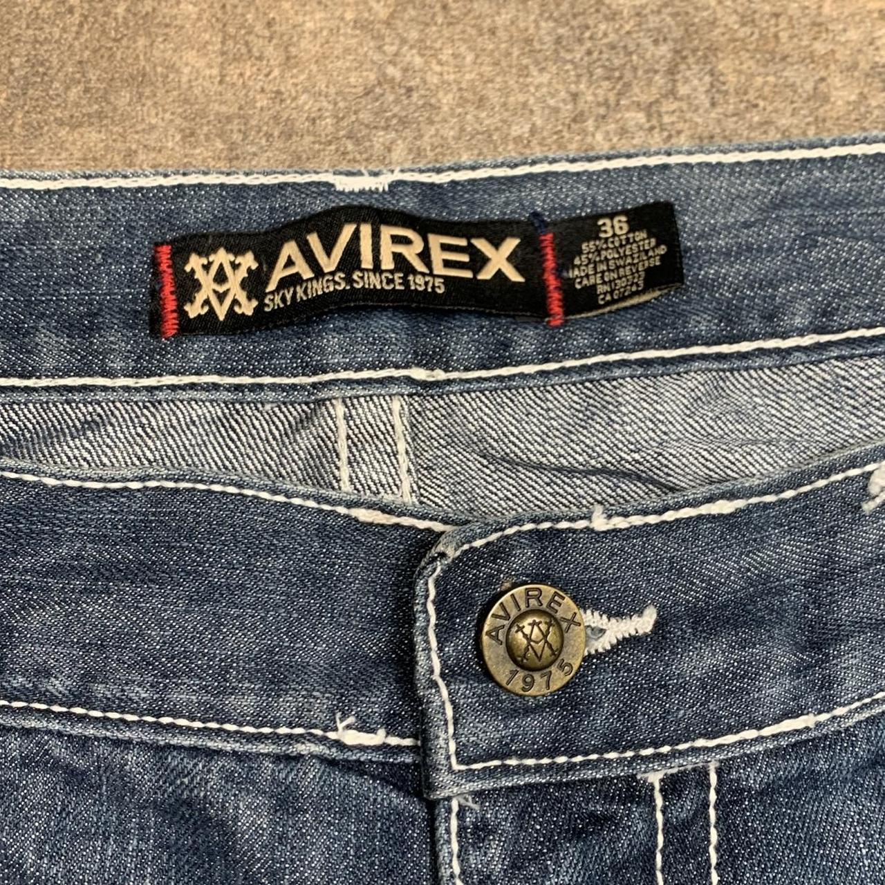 Avirex 00s baggy navy blue denim jorts
