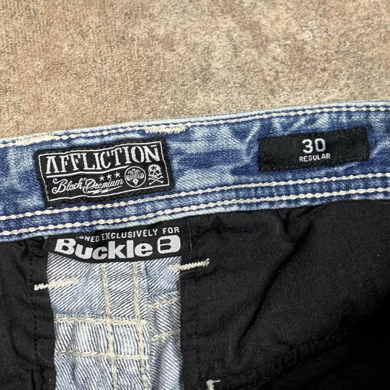 Affliction 00s blue washed baggy denim jeans