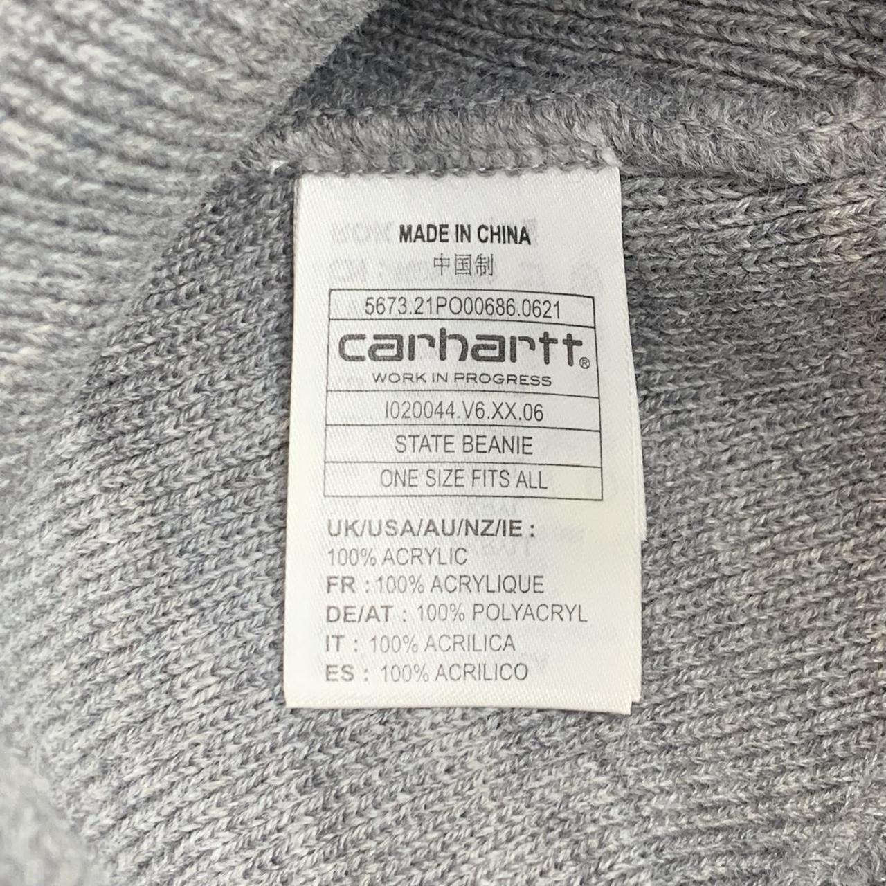 Carhartt W.I.P light grey logo beanie