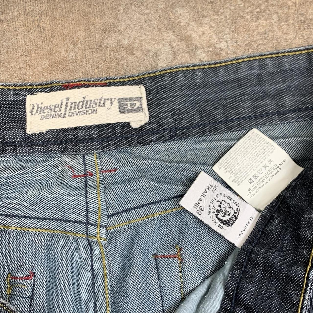 Diesel 00s baggy grey navy graphic denim jeans
