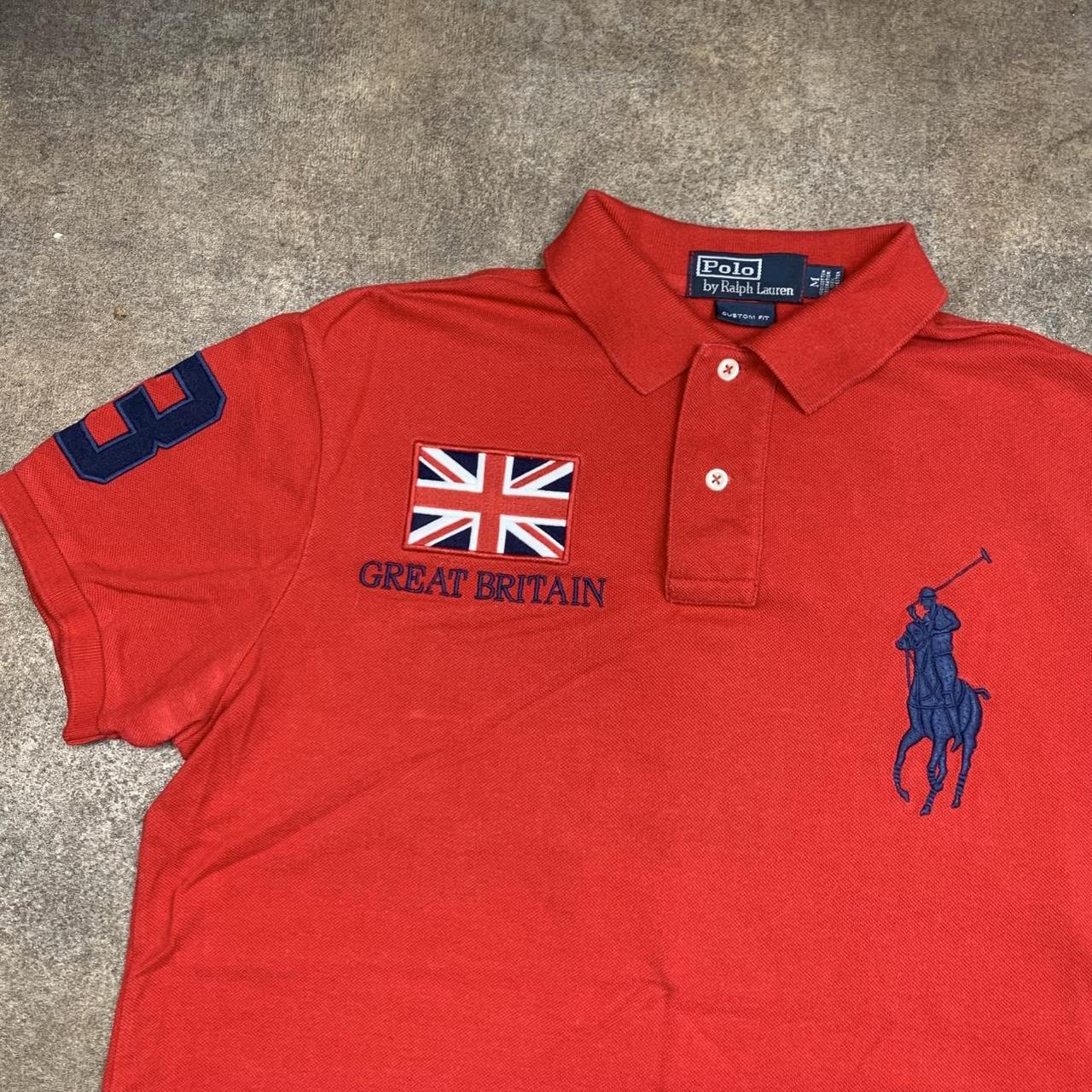 Polo Ralph Lauren 00s Great Britain red graphic polo shirt