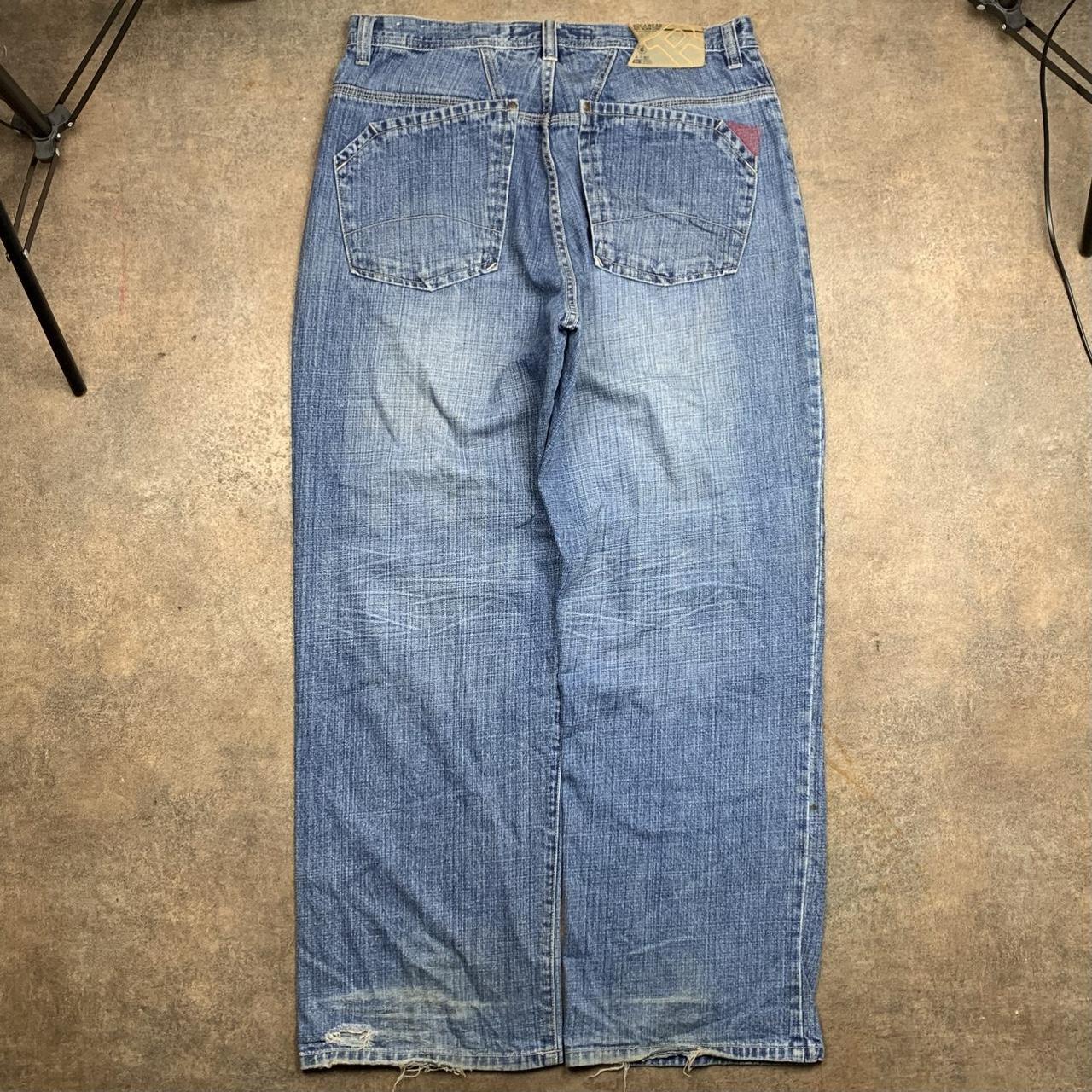 Rocawear 00s baggy double knee blue denim jeans