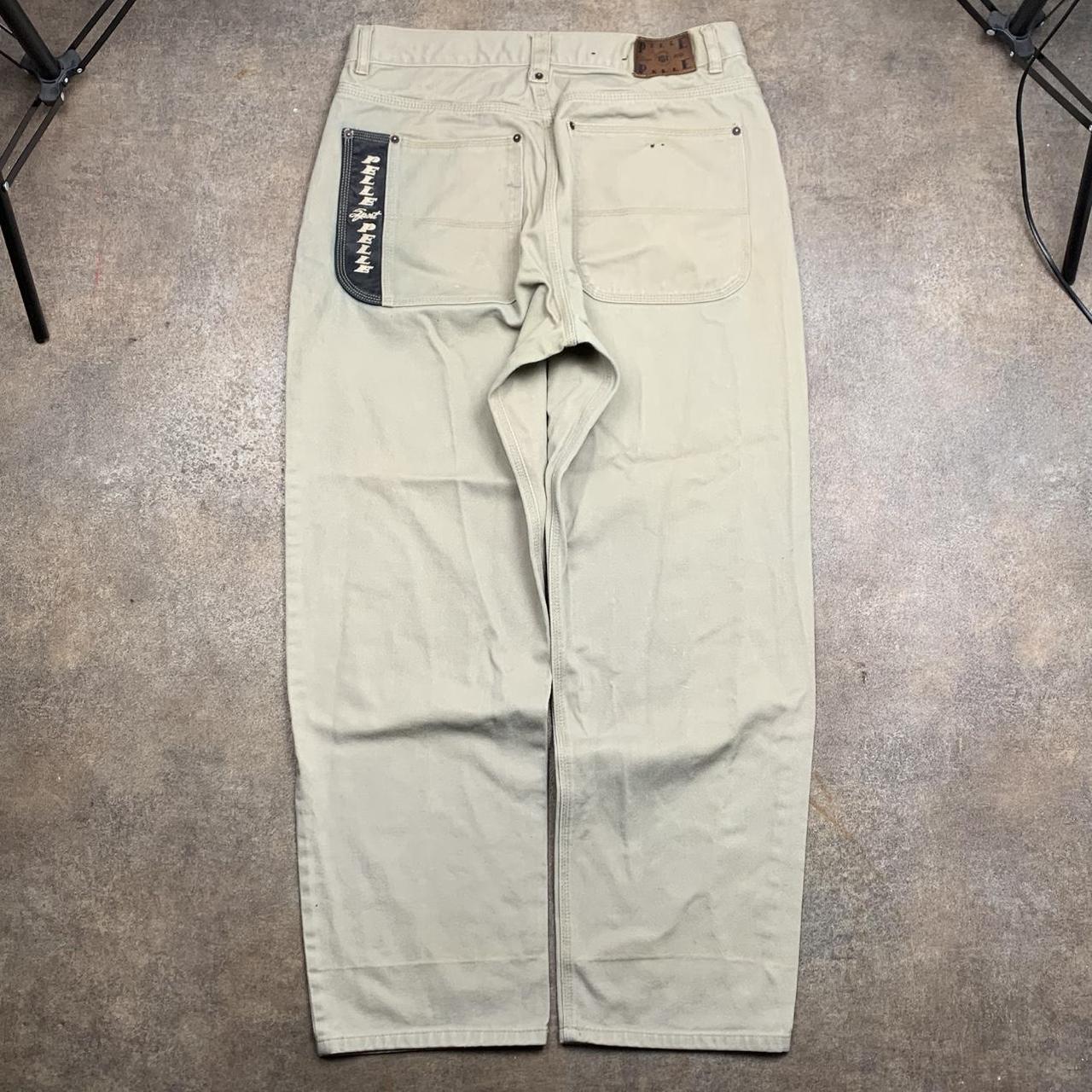 Pelle Pelle Marc Buchanan 90s graphic baggy cream denim jeans