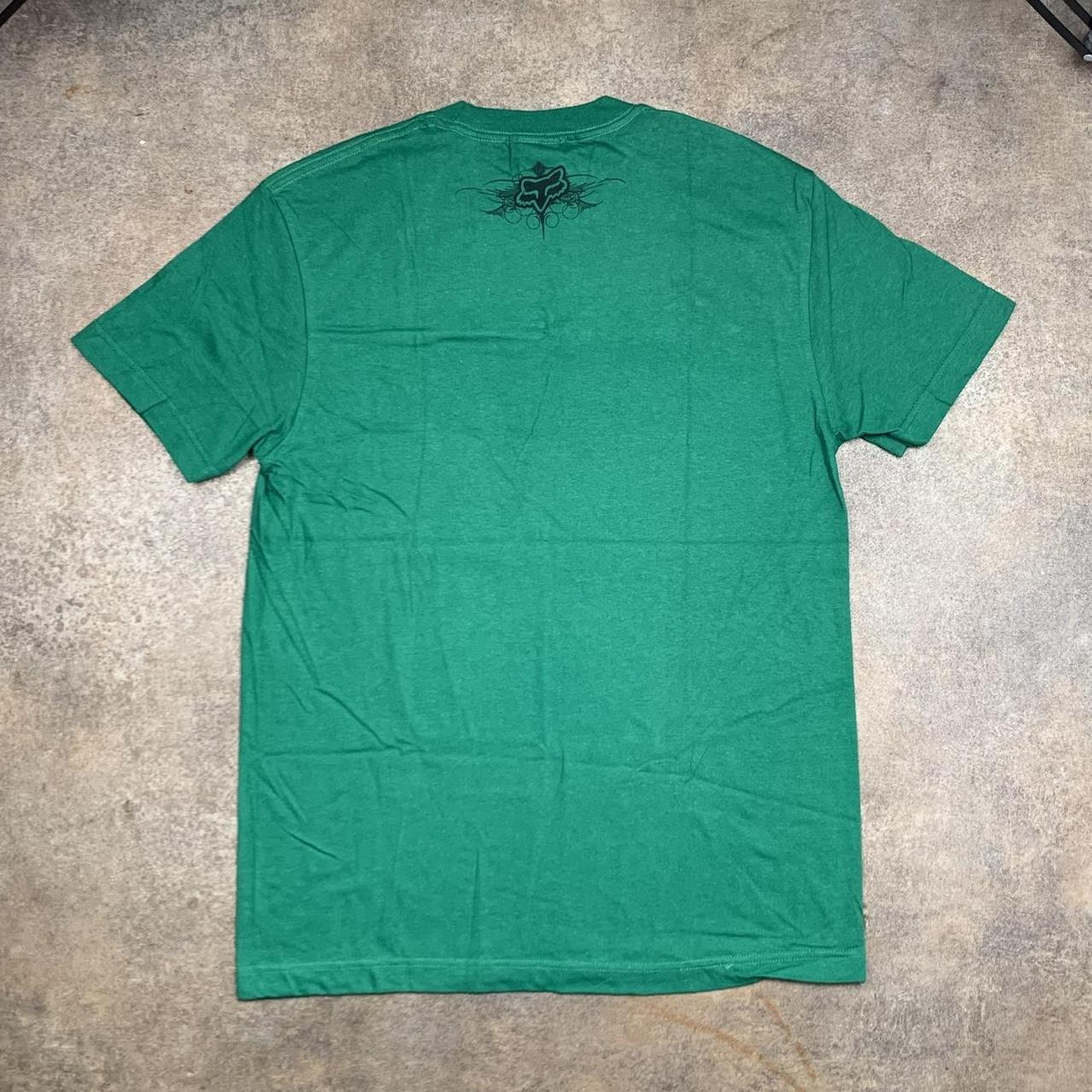 Fox Racing 00s green grunge graphic tee