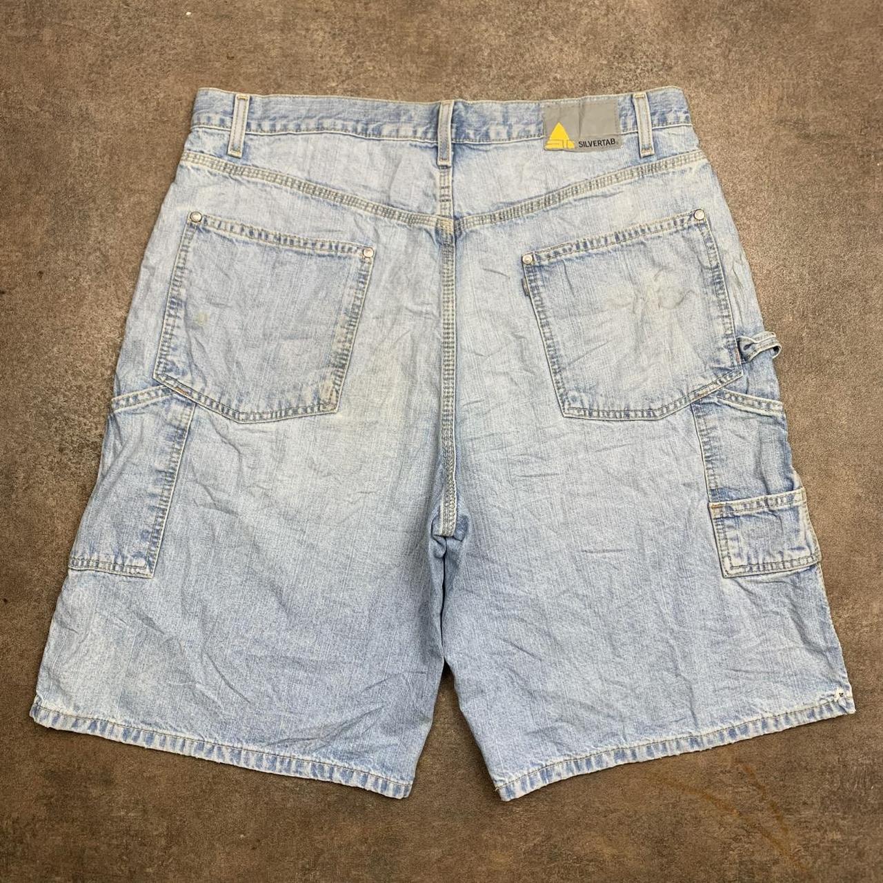 Levi's Silvertab 90s carpenter baggy pale blue denim jorts