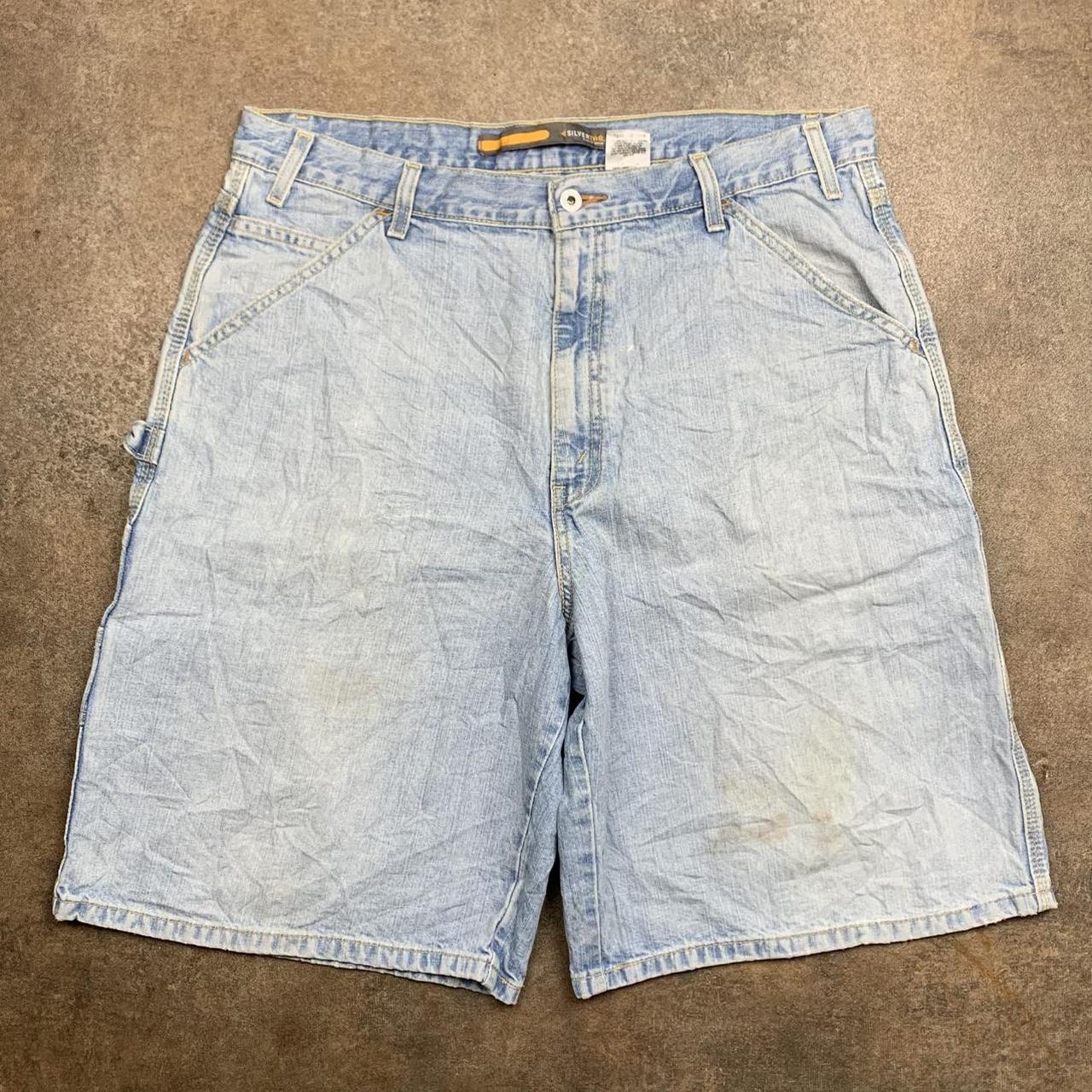 Levi's Silvertab 90s carpenter baggy pale blue denim jorts