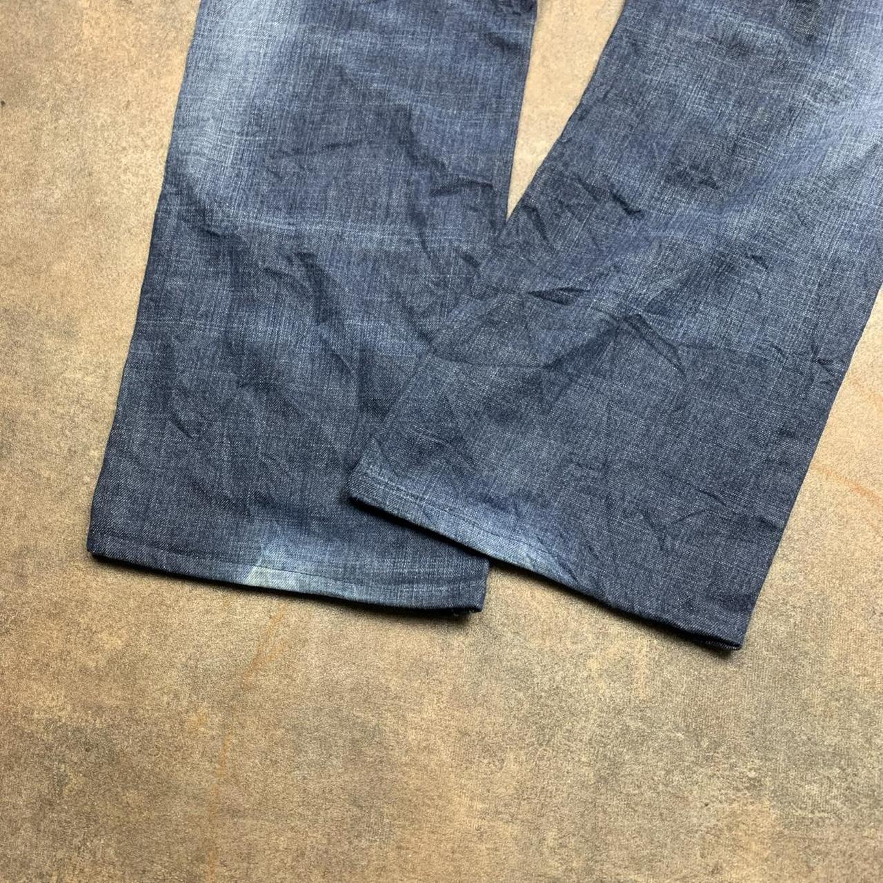 Affliction 00s flared baggy studded navy denim jeans