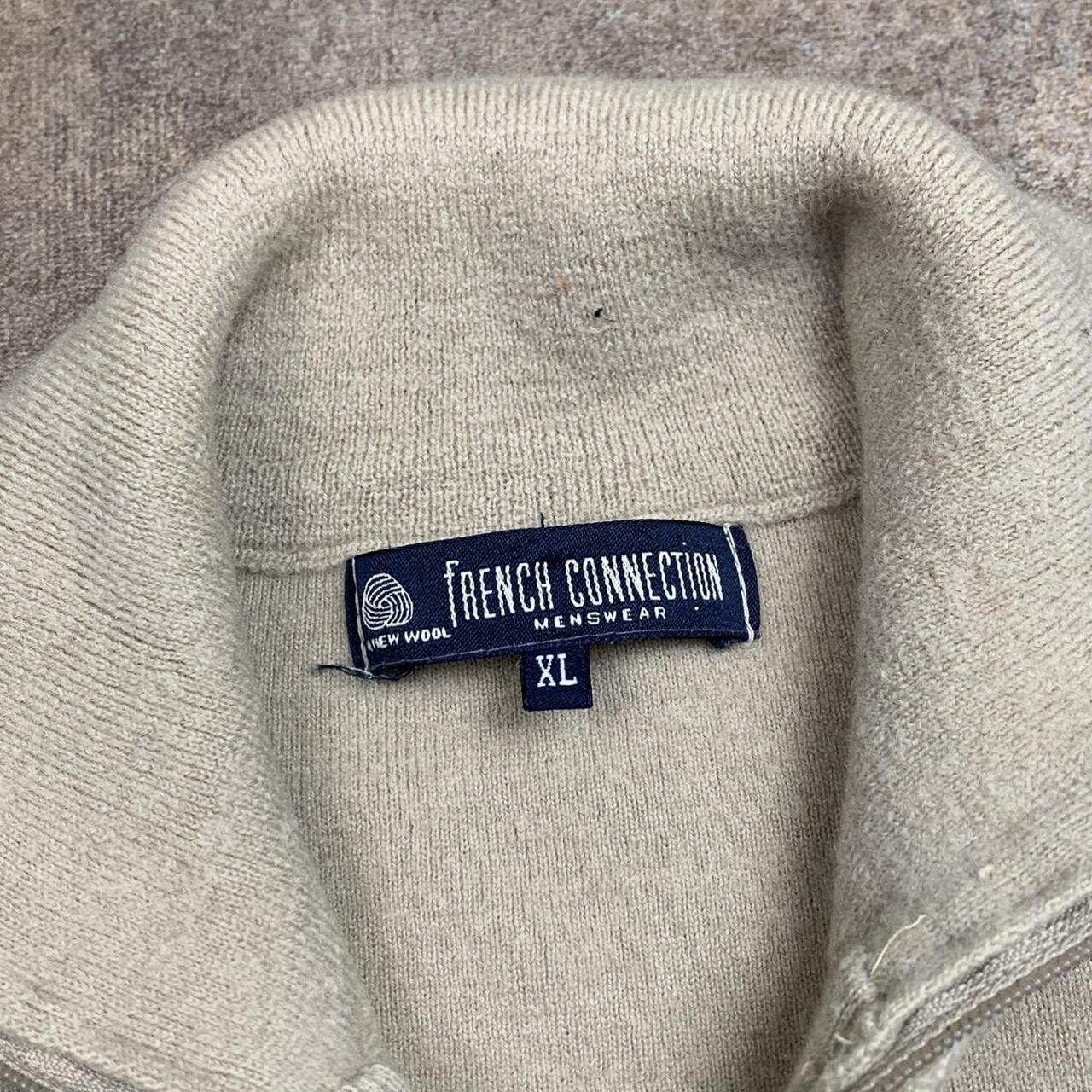 French Connection 00s cream wool zip sweater