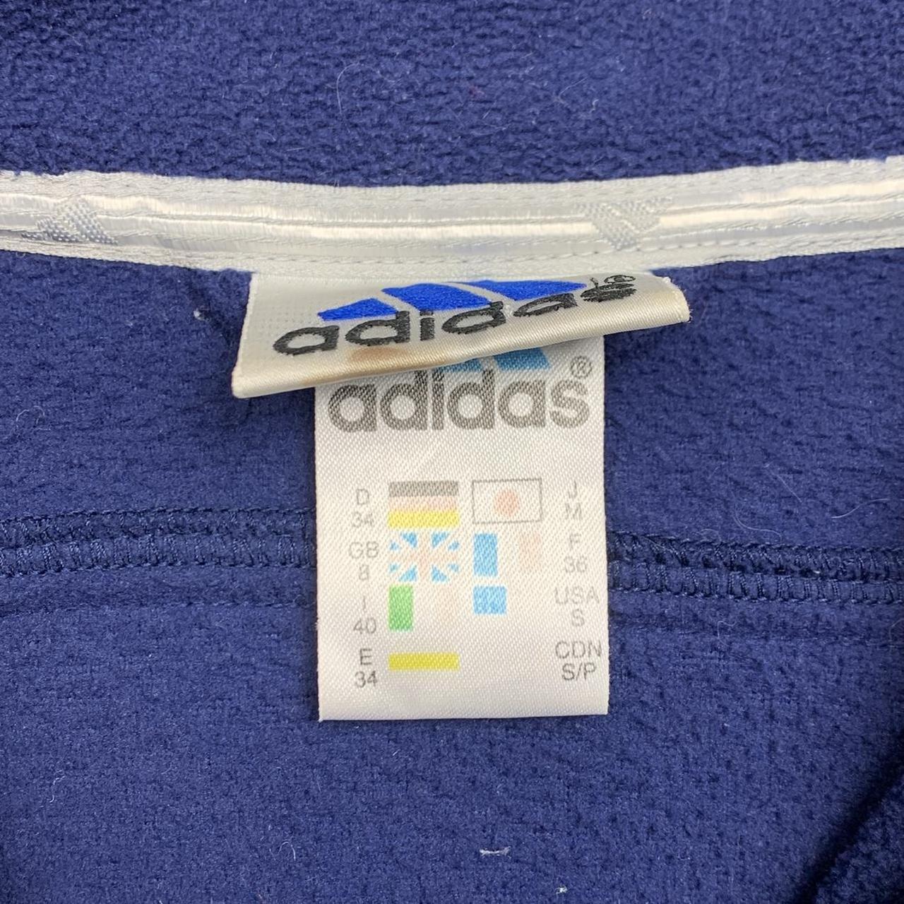 Adidas 00s graphic navy white fleece sweater