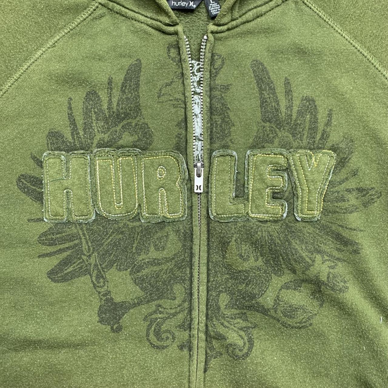 Hurley 00s graphic khaki zip hoodie