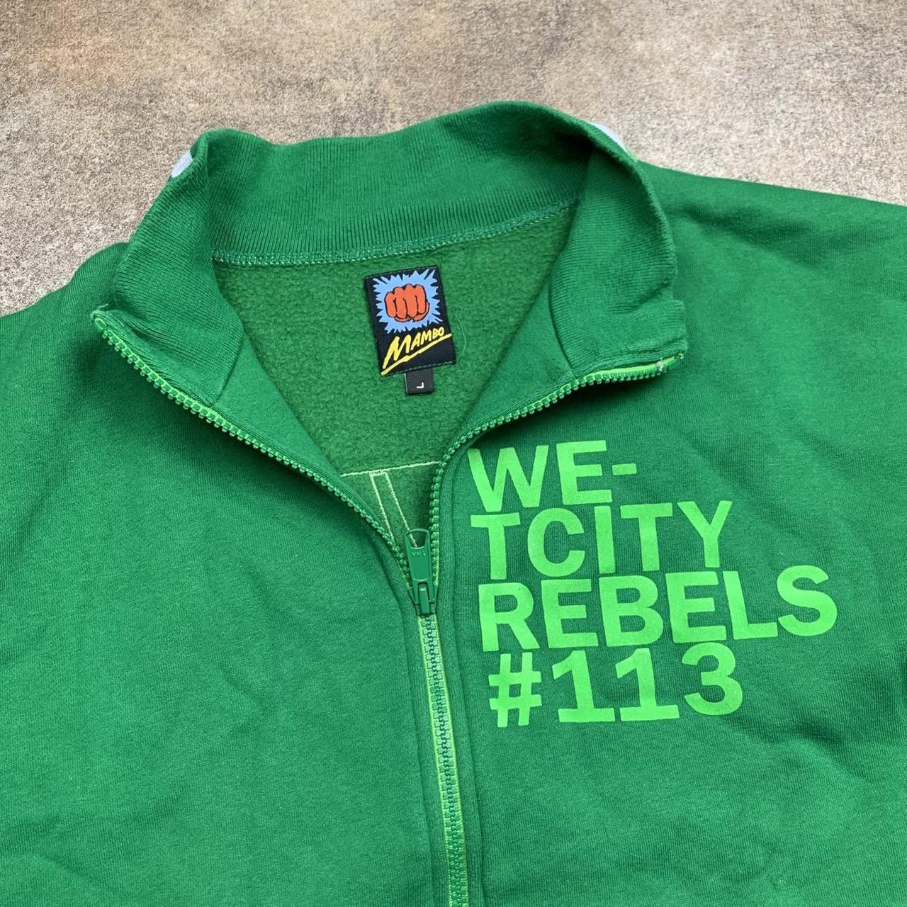Mambo 00s green graphic zip jumper