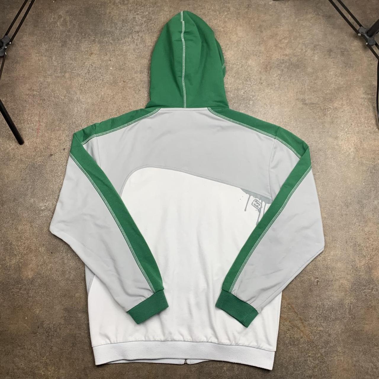Billabong 00s white green graphic baggy hoodie