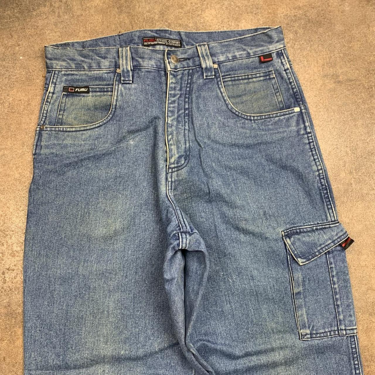 FUBU 00s baggy blue carpenter cargo denim jeans