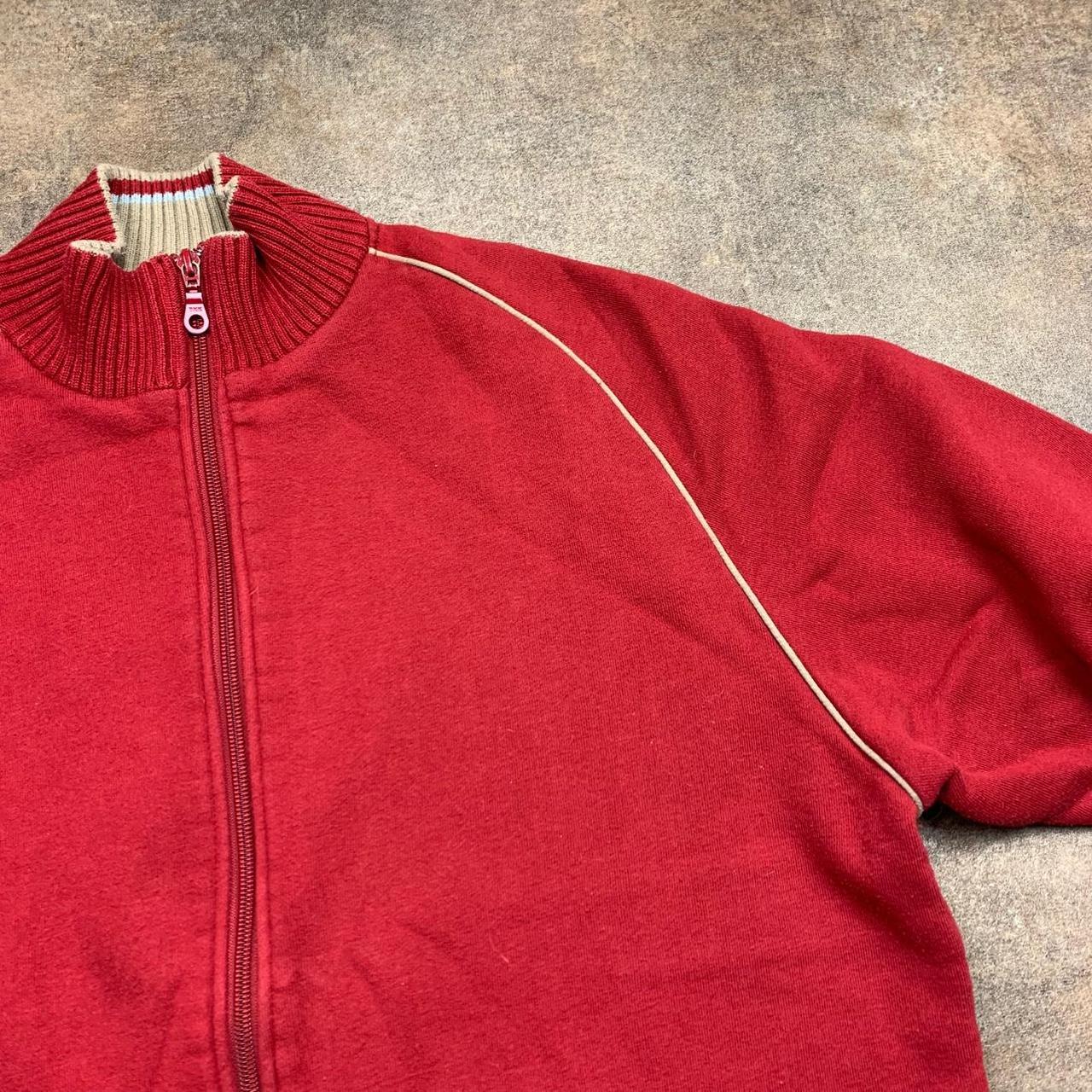 Quiksilver vintage 90s knit zip red boxy baggy cardigan surf skate jumper sweater top -