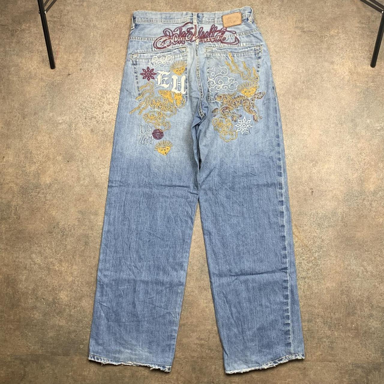Ecko Unltd. 00s baggy blue graphic grunge denim jeans