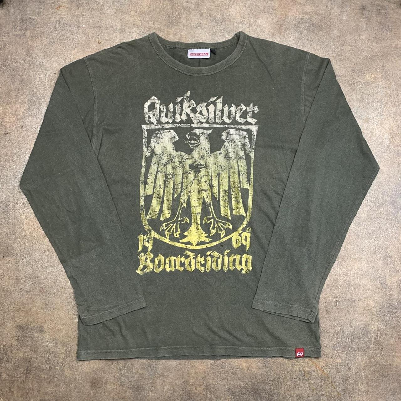 Quiksilver 90s graphic brown long sleeve tee