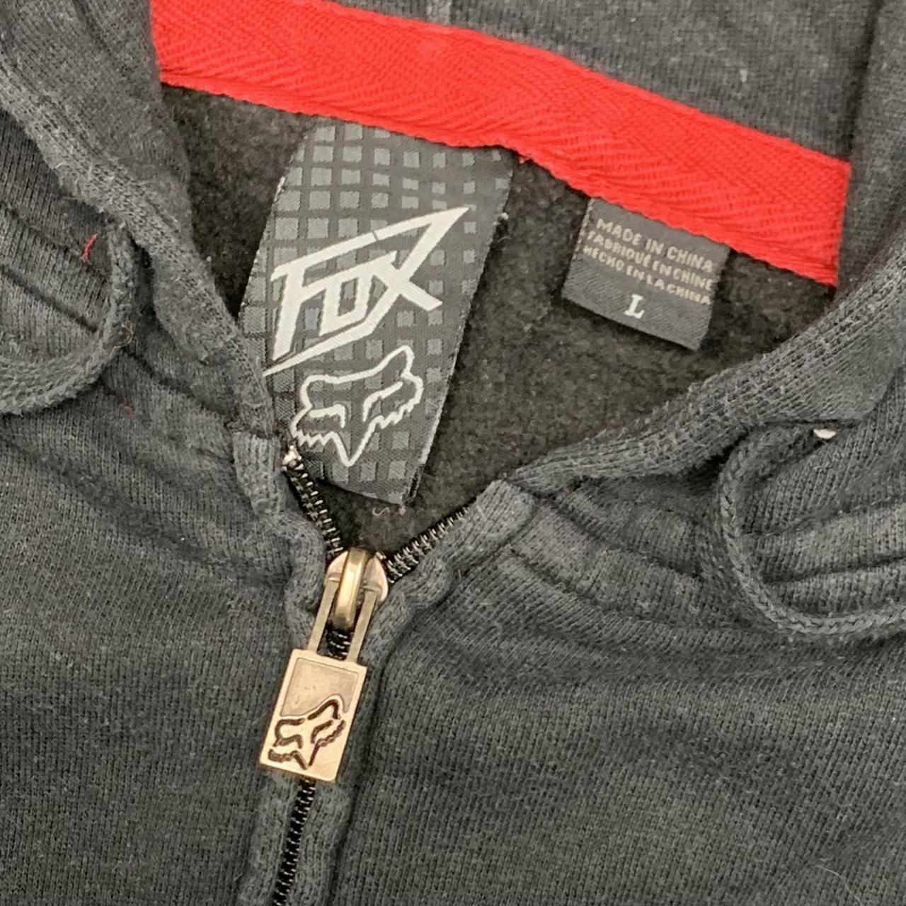 Fox Racing 00s black graphic boxy zip hoodie
