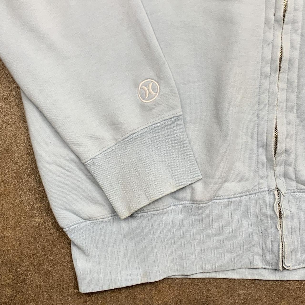 Hurley 00s graphic pale blue baggy zip hoodie