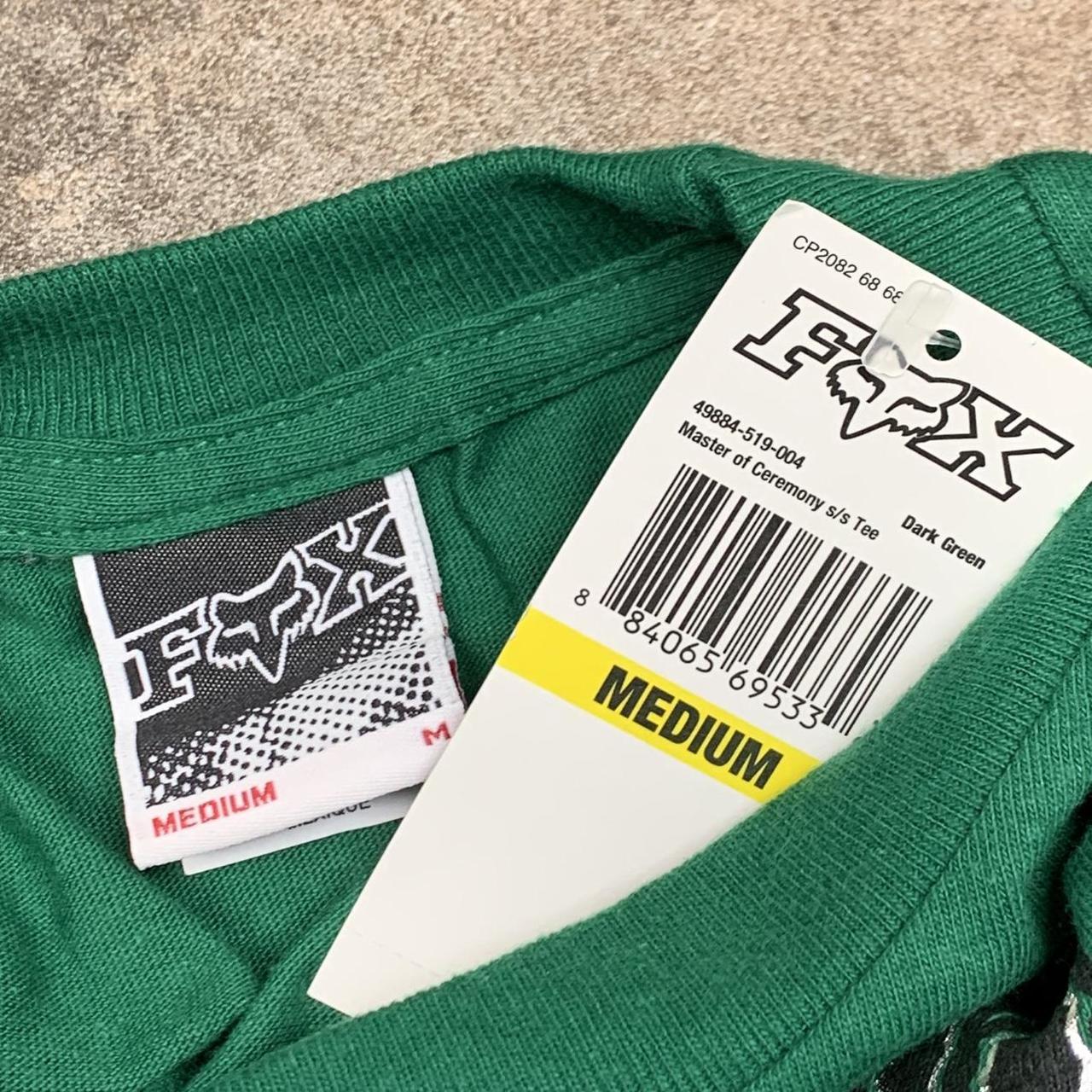 Fox Racing 00s green grunge graphic tee
