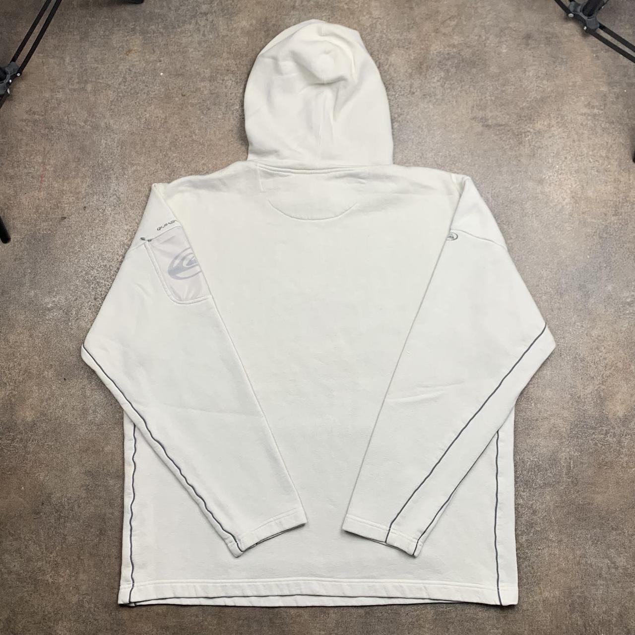 Quiksilver 00s graphic cream white hoodie