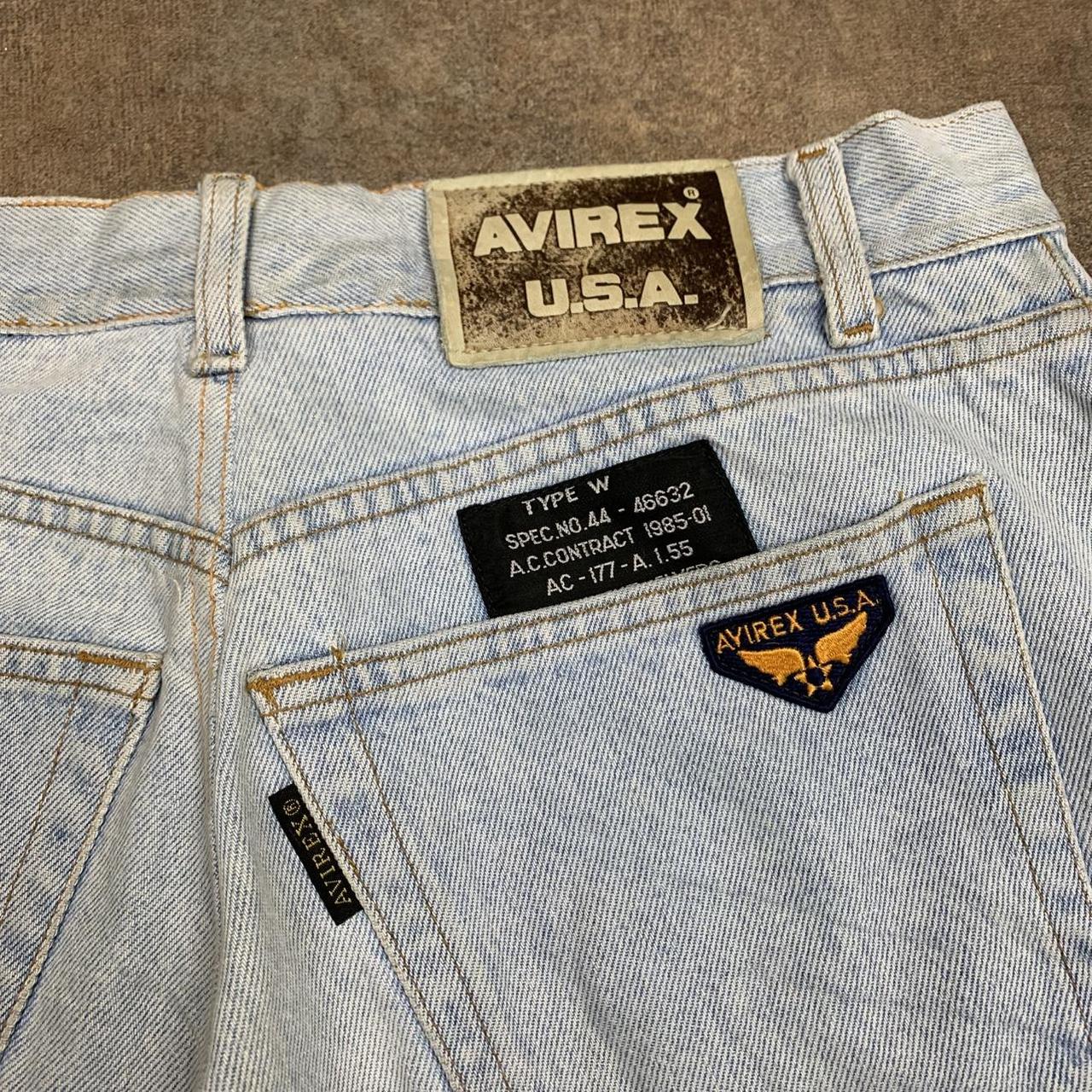 Avirex 00s straight leg pale blue denim jeans