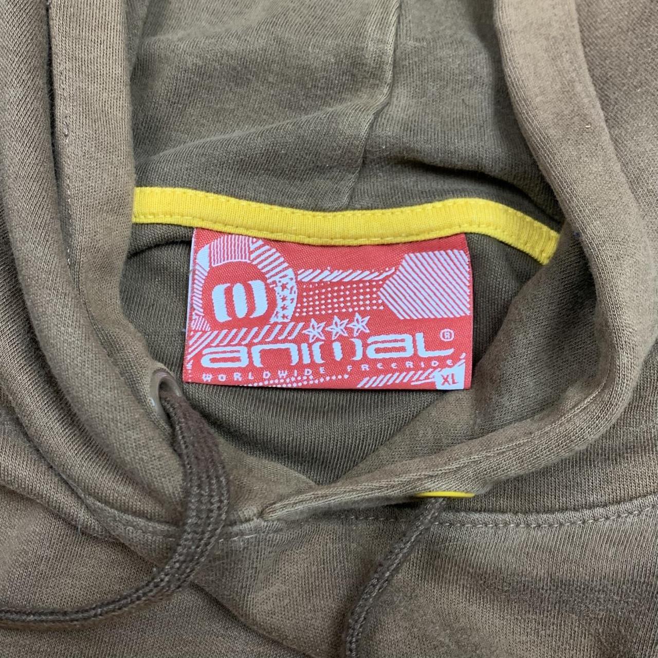 Animal 00s brown graphic boxy hoodie