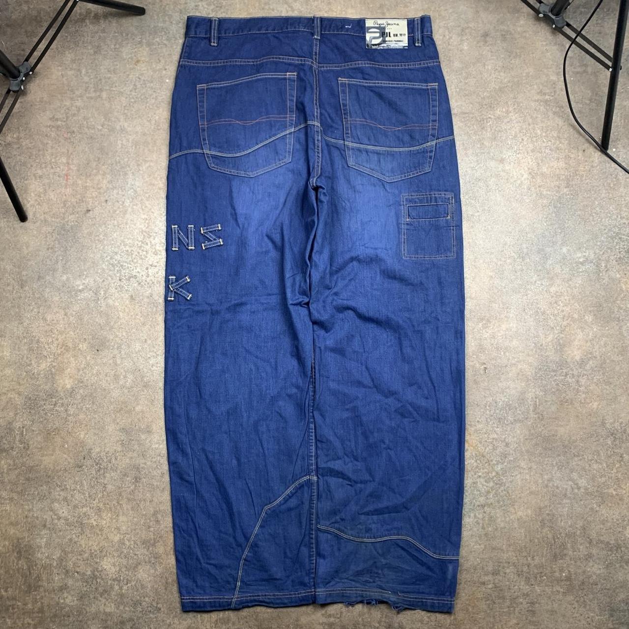 Pepe Jeans 00s navy baggy graphic denim jeans