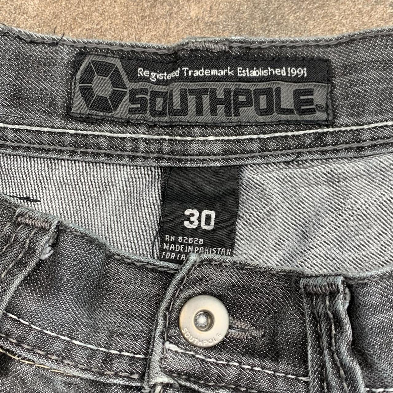 Southpole 00s red tab baggy black grey jorts
