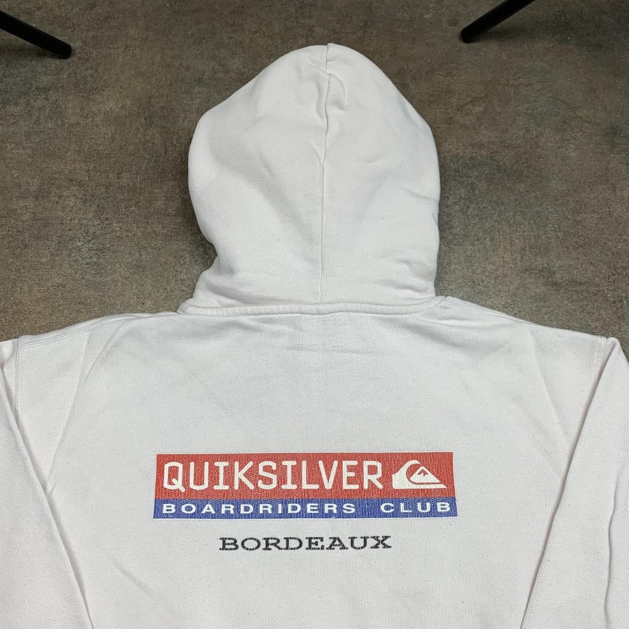 Quiksilver 90s white graphic boxy hoodie