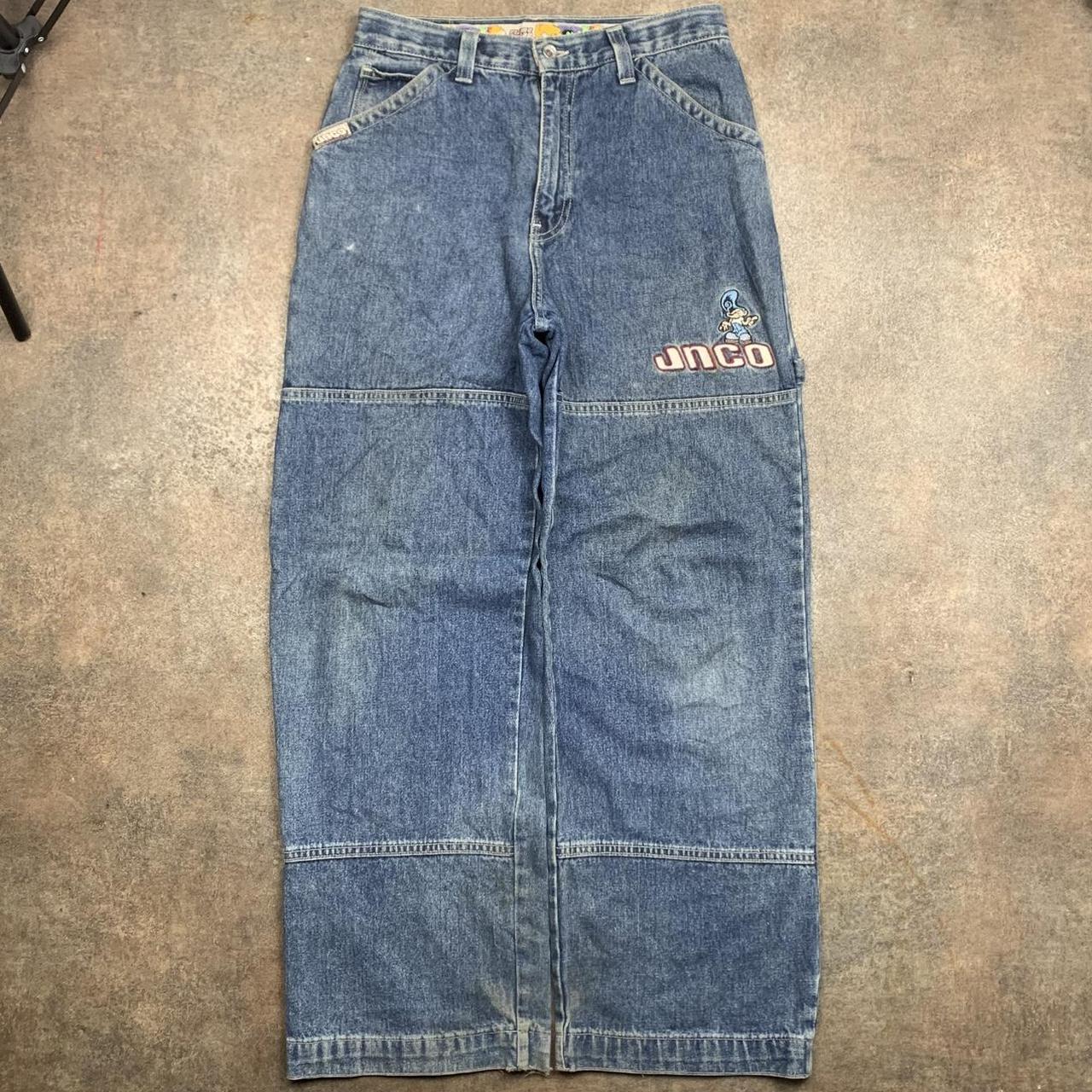 JNCO Flamehead 90s baggy graphic carpenter double knee jeans