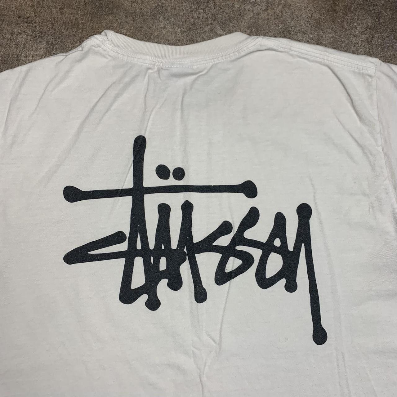 Stüssy white black graphic tee