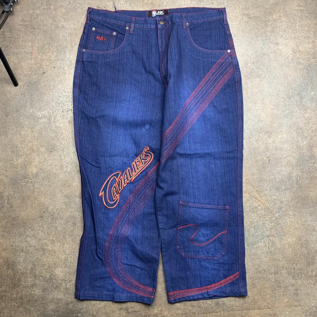 UNK Denim 90s cavaliers navy baggy graphic jeans