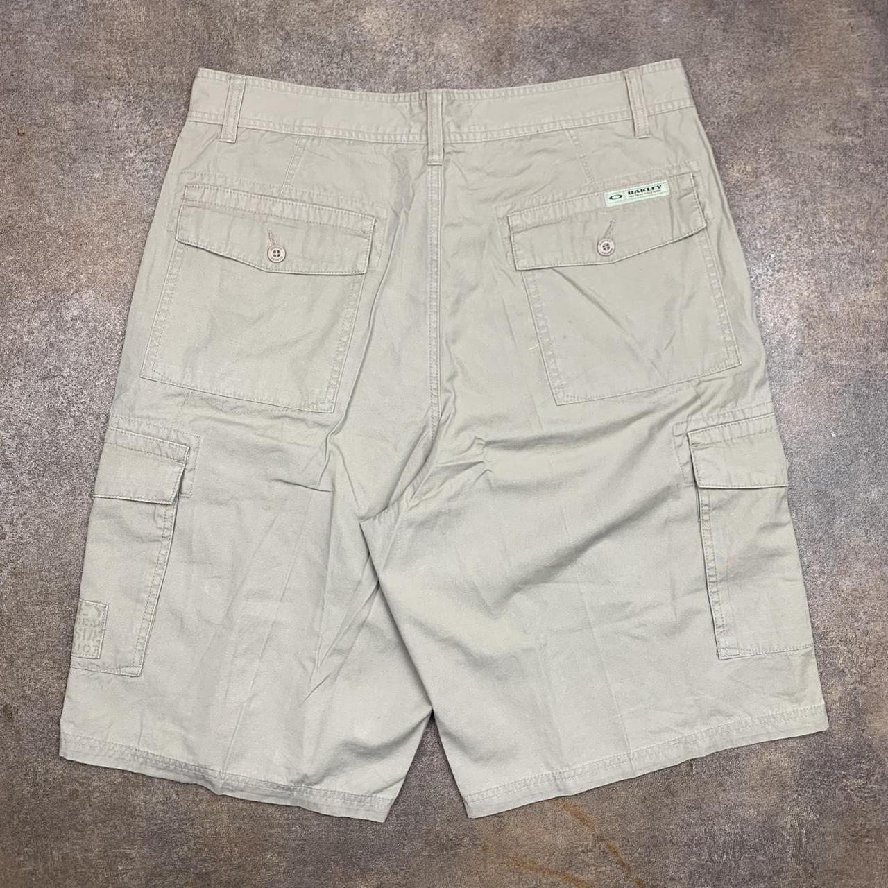 Oakley 00s cream beige baggy denim shorts