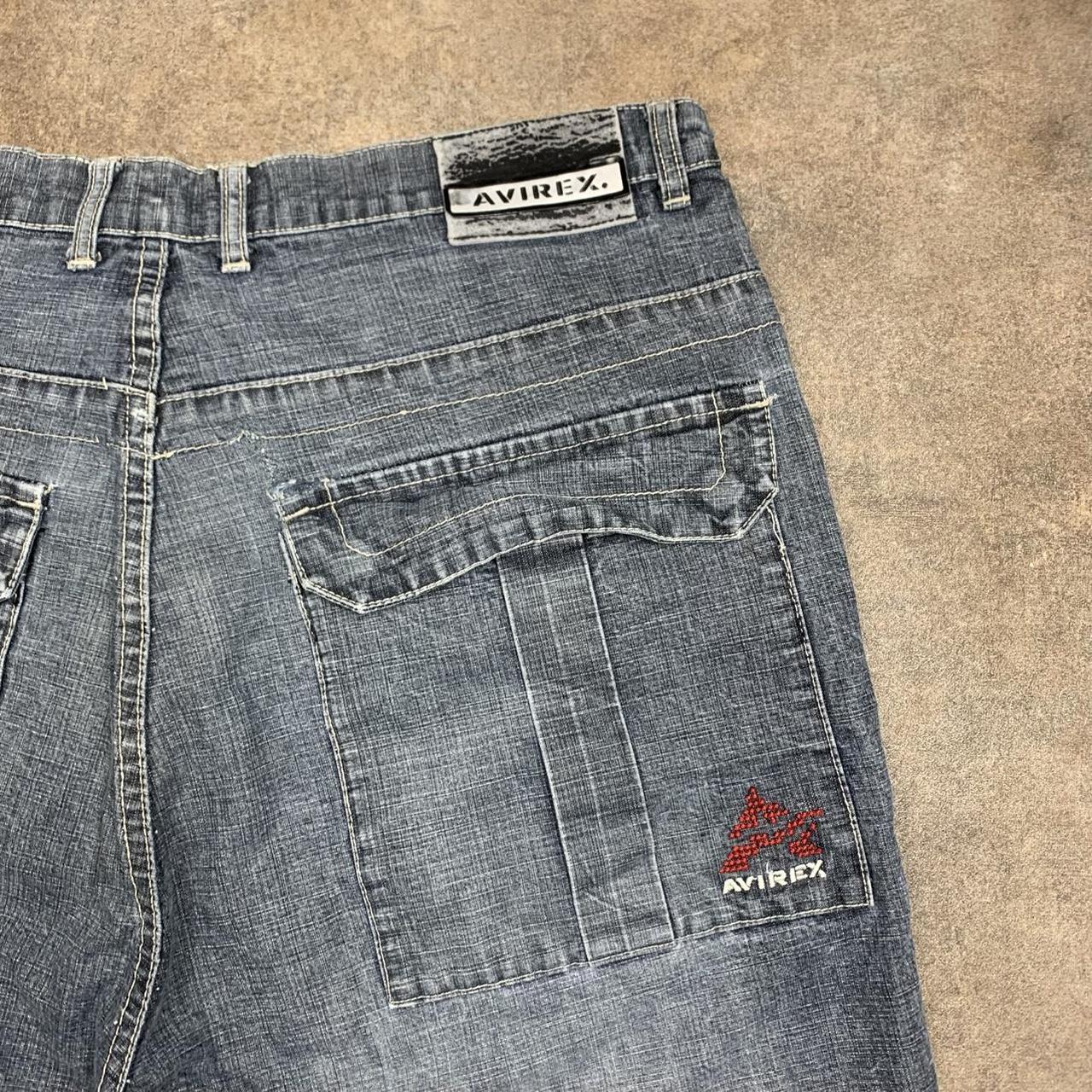 Avirex 90s baggy grey black faded denim jorts