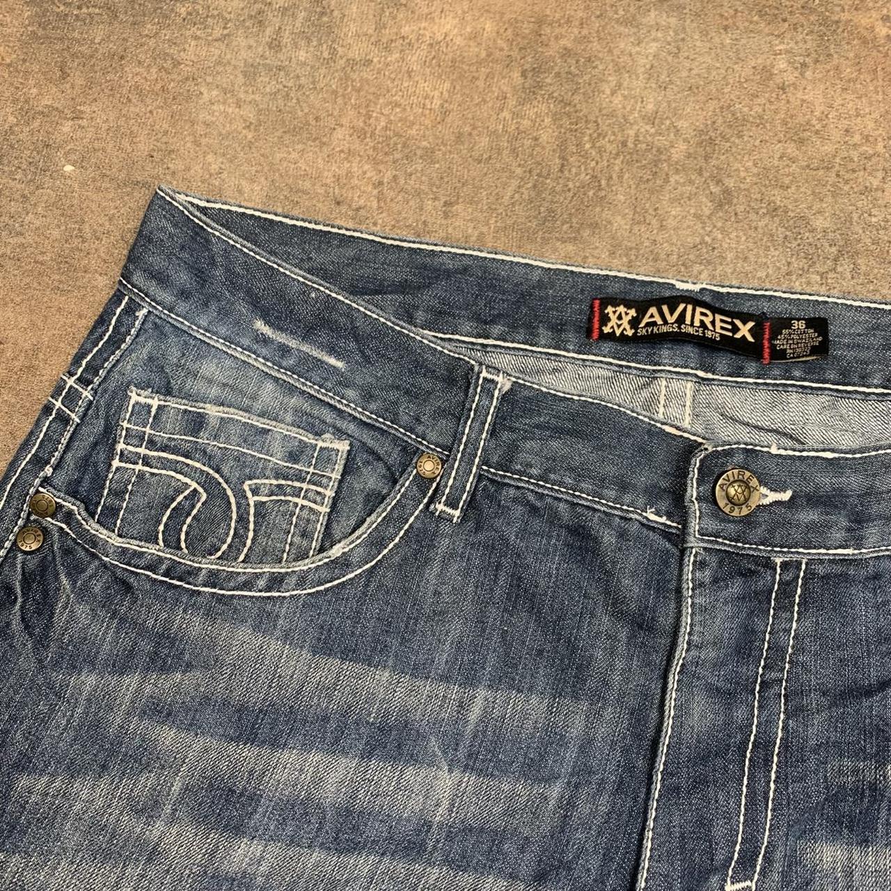 Avirex 00s baggy navy blue denim jorts