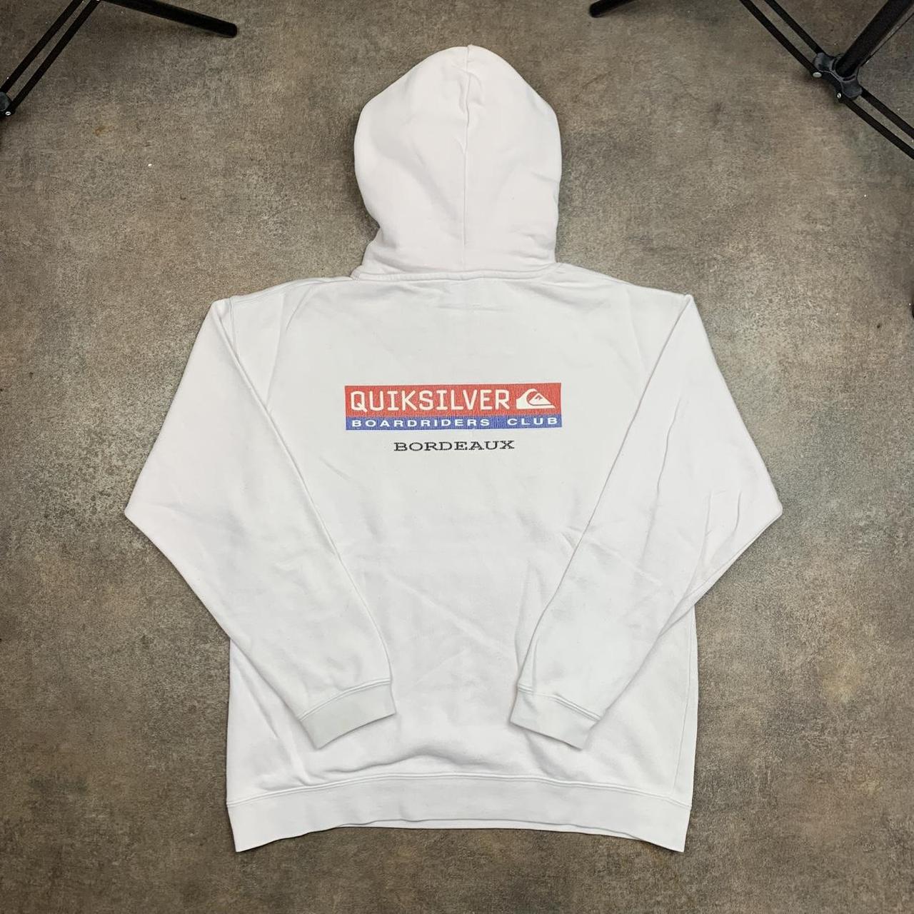 Quiksilver 90s white graphic boxy hoodie