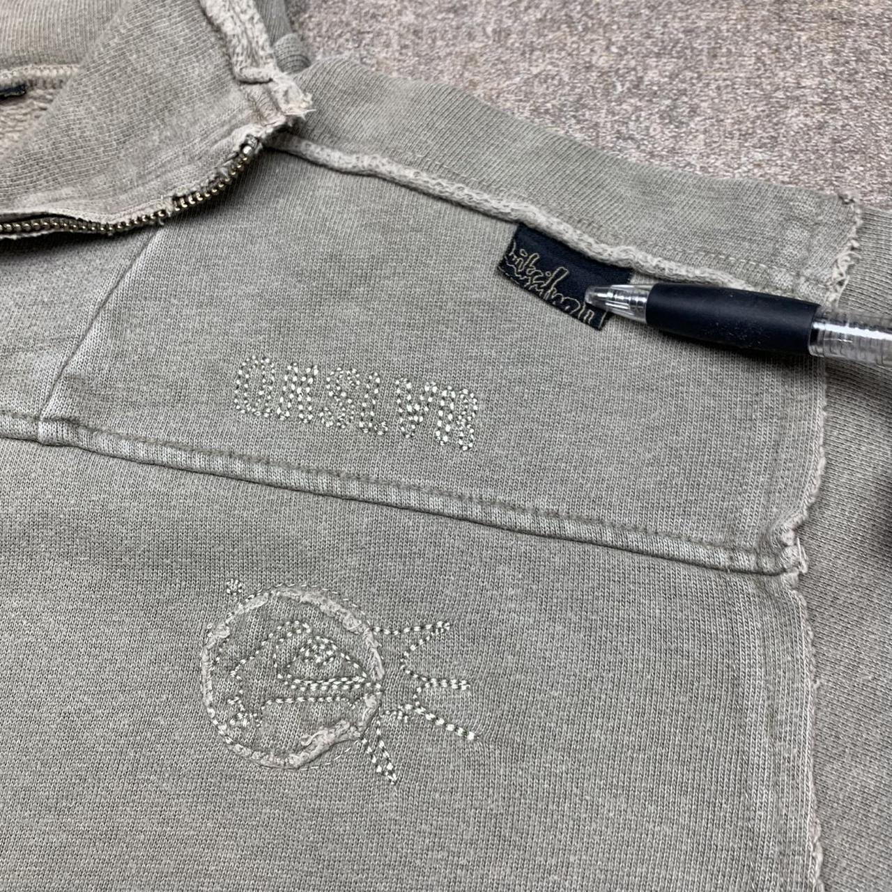 Quiksilver 00s graphic cream zip jumper
