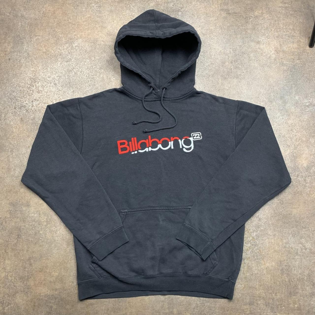 Billabong 00s graphic black boxy hoodie