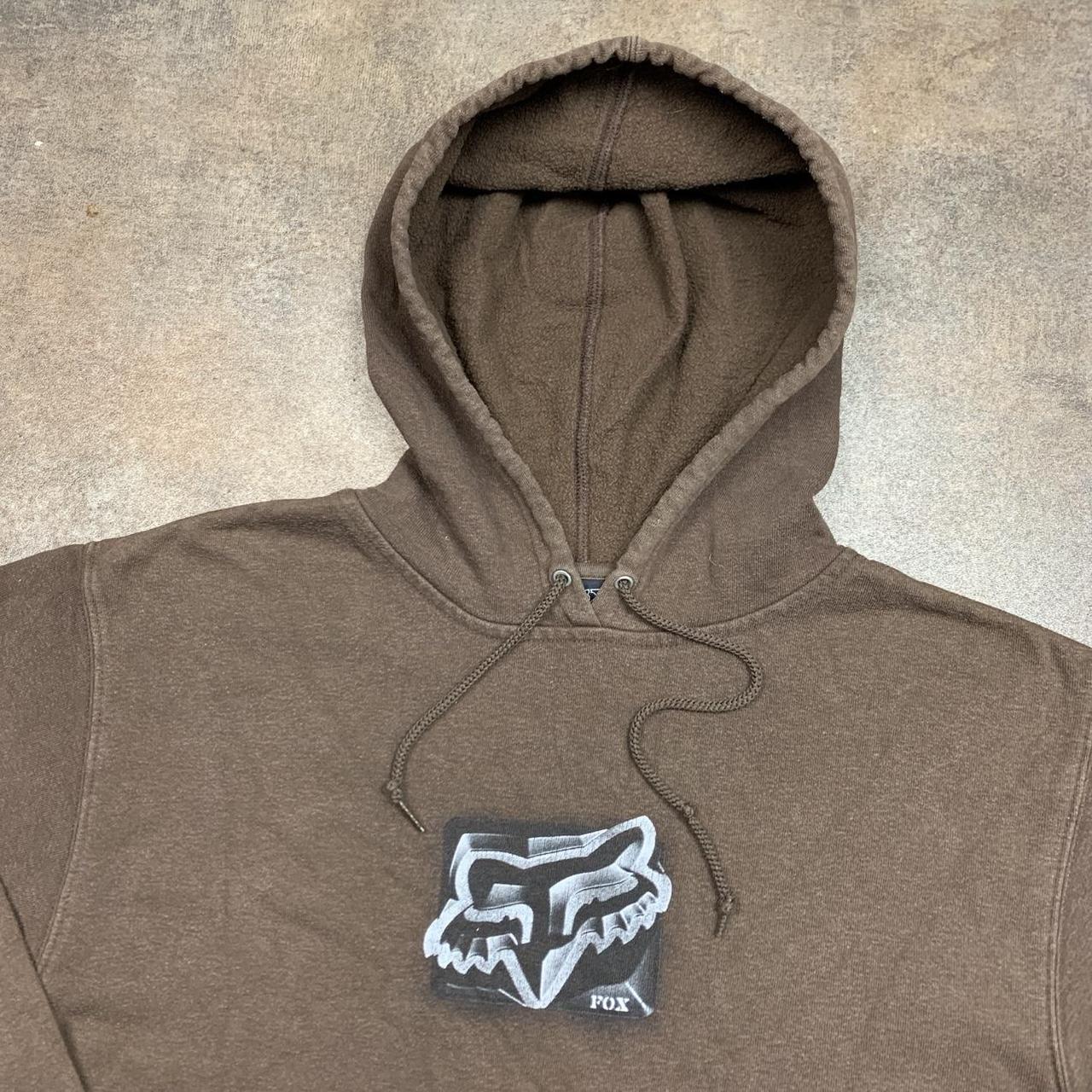 Fox Racing 00s brown graphic boxy hoodie