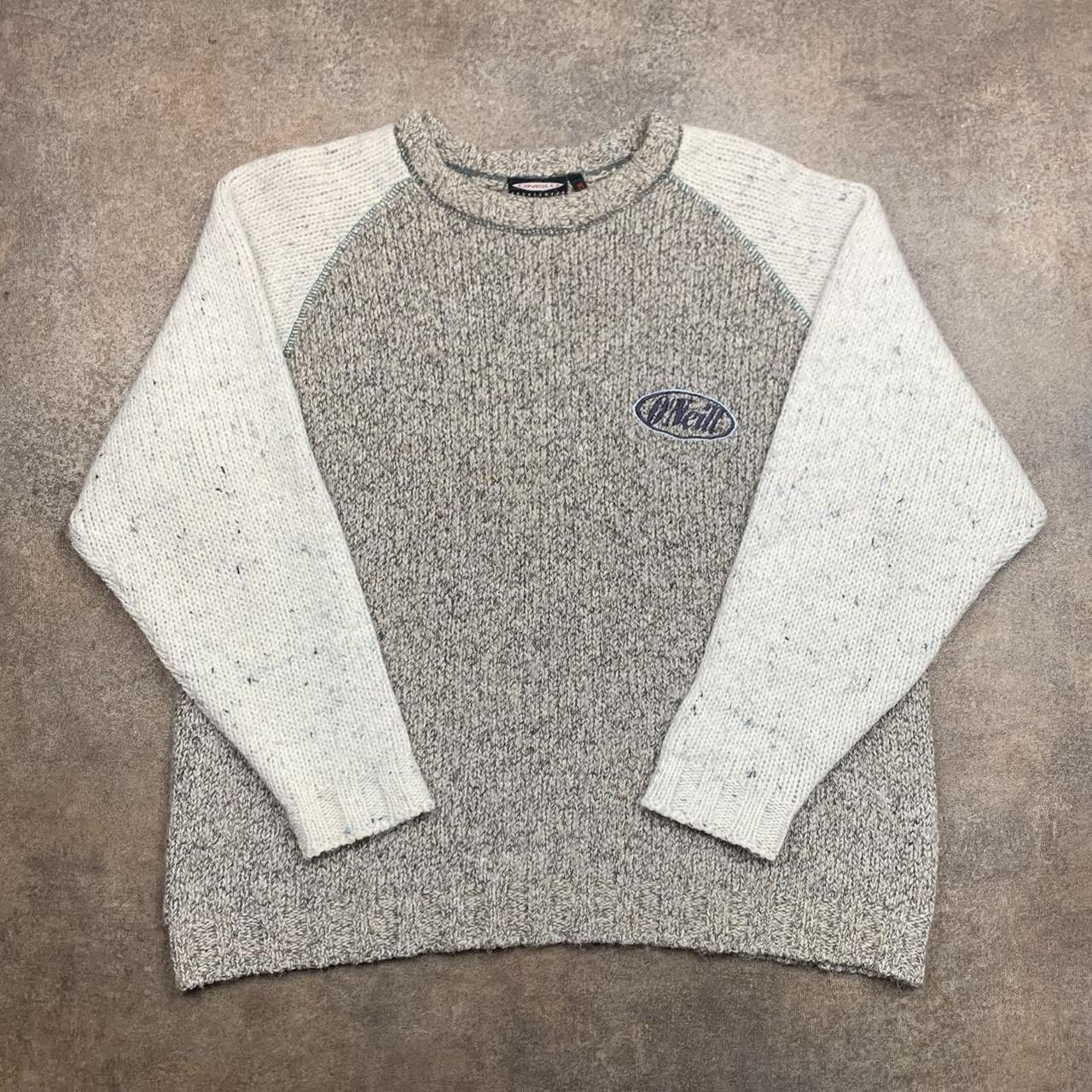 O’Neill 00s chunky knit grey white sweater