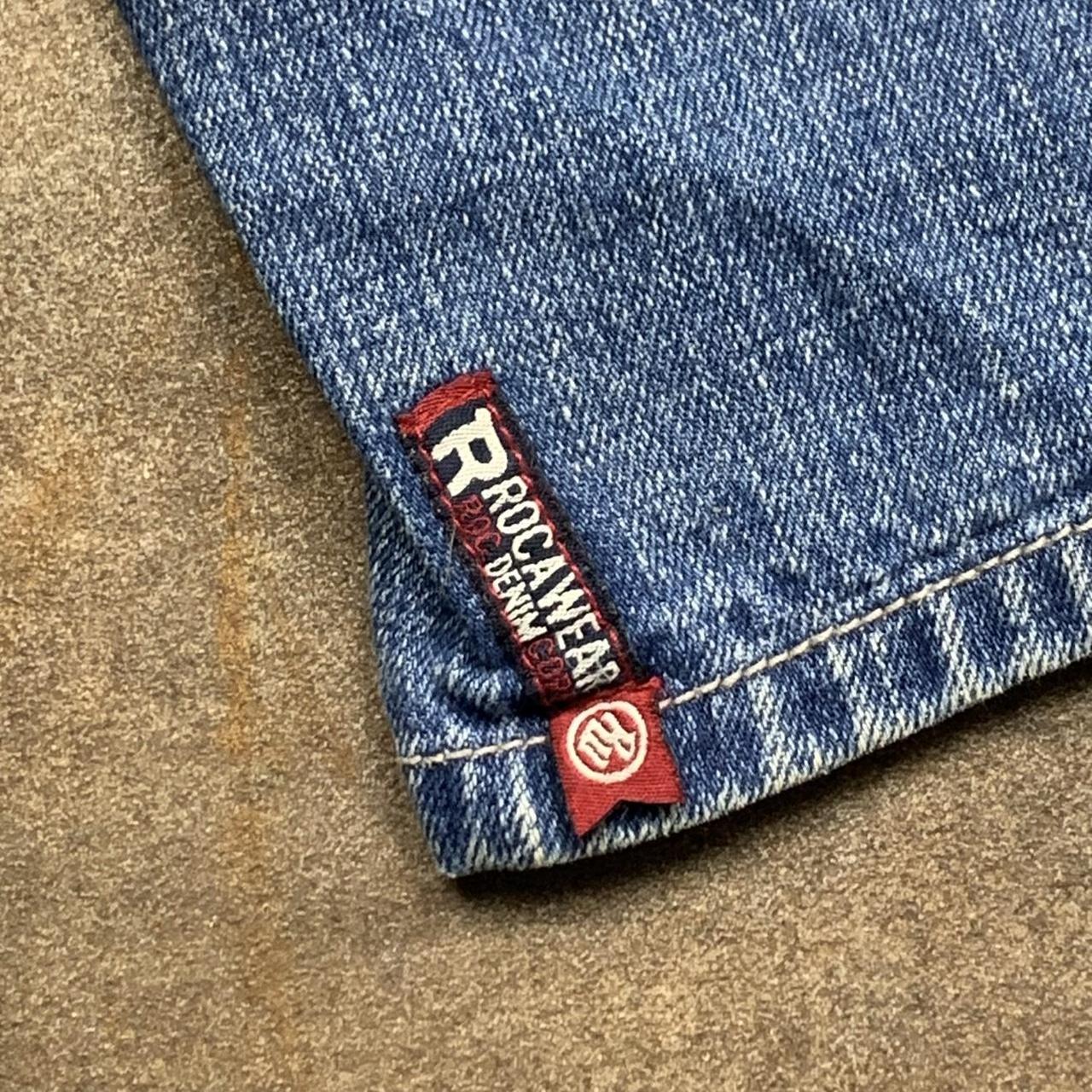 Rocawear 00s baggy double knee blue denim jeans
