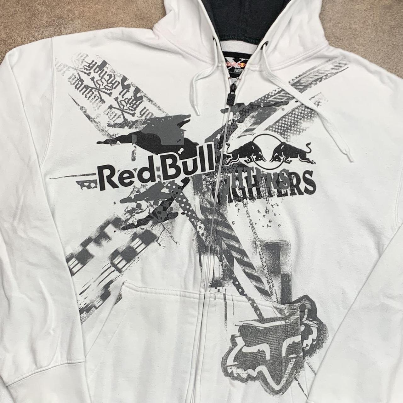 Fox Racing x Red Bull 00s graphic white boxy zip hoodie