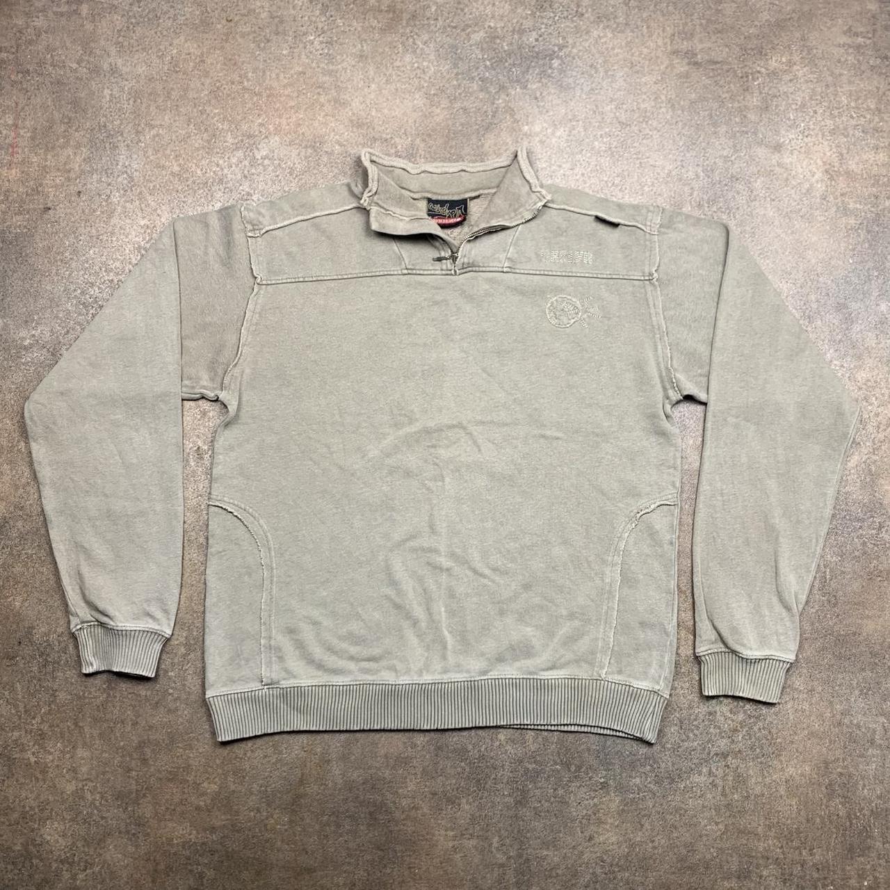 Quiksilver 00s graphic cream zip jumper