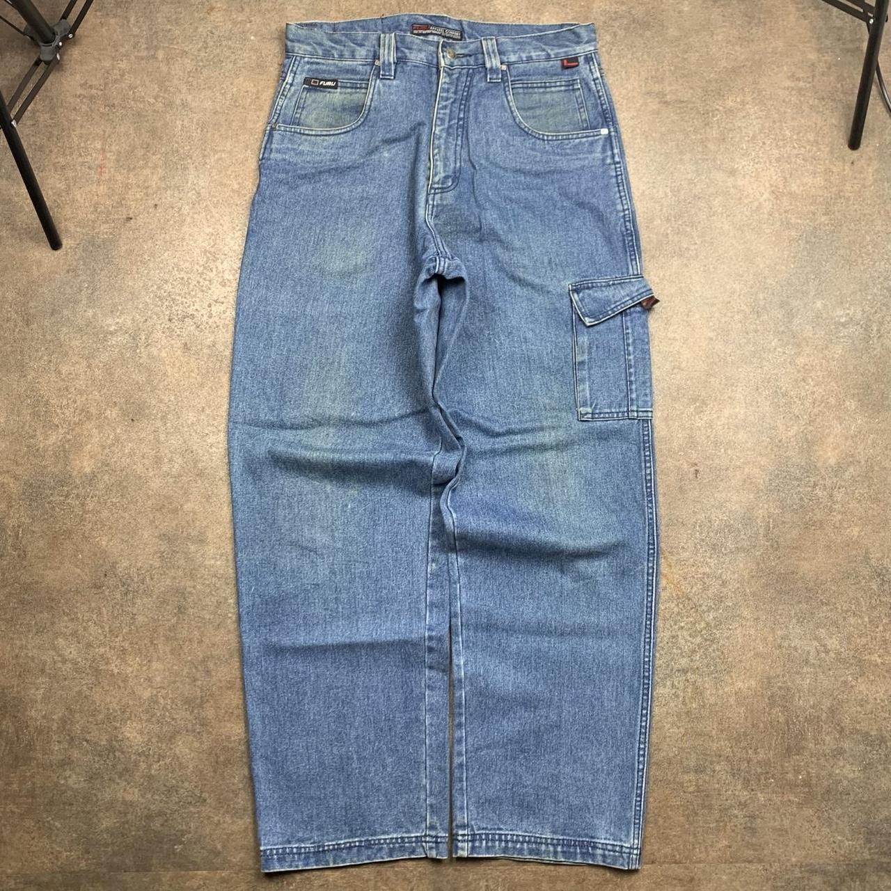 FUBU 00s baggy blue carpenter cargo denim jeans